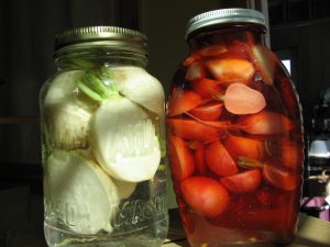 turnip kimche & ginger pickled radishes